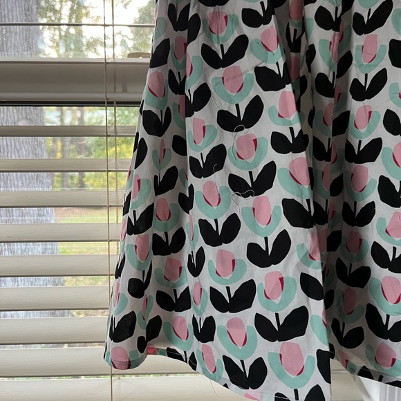 Smak Parlor Mod 60s Flower Print Babydoll Dress Large - Picture 3 of 6